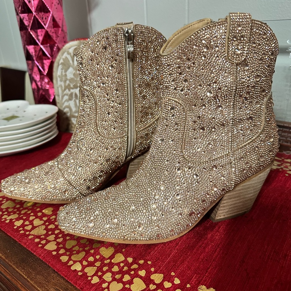 Gold Booties size 6 in women’s